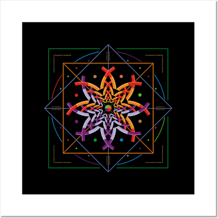 Kaleidoscope Fire Flower Posters and Art